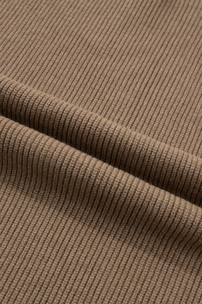 Solid Ribbed Knit Mock Neck Sleeveless Sweater