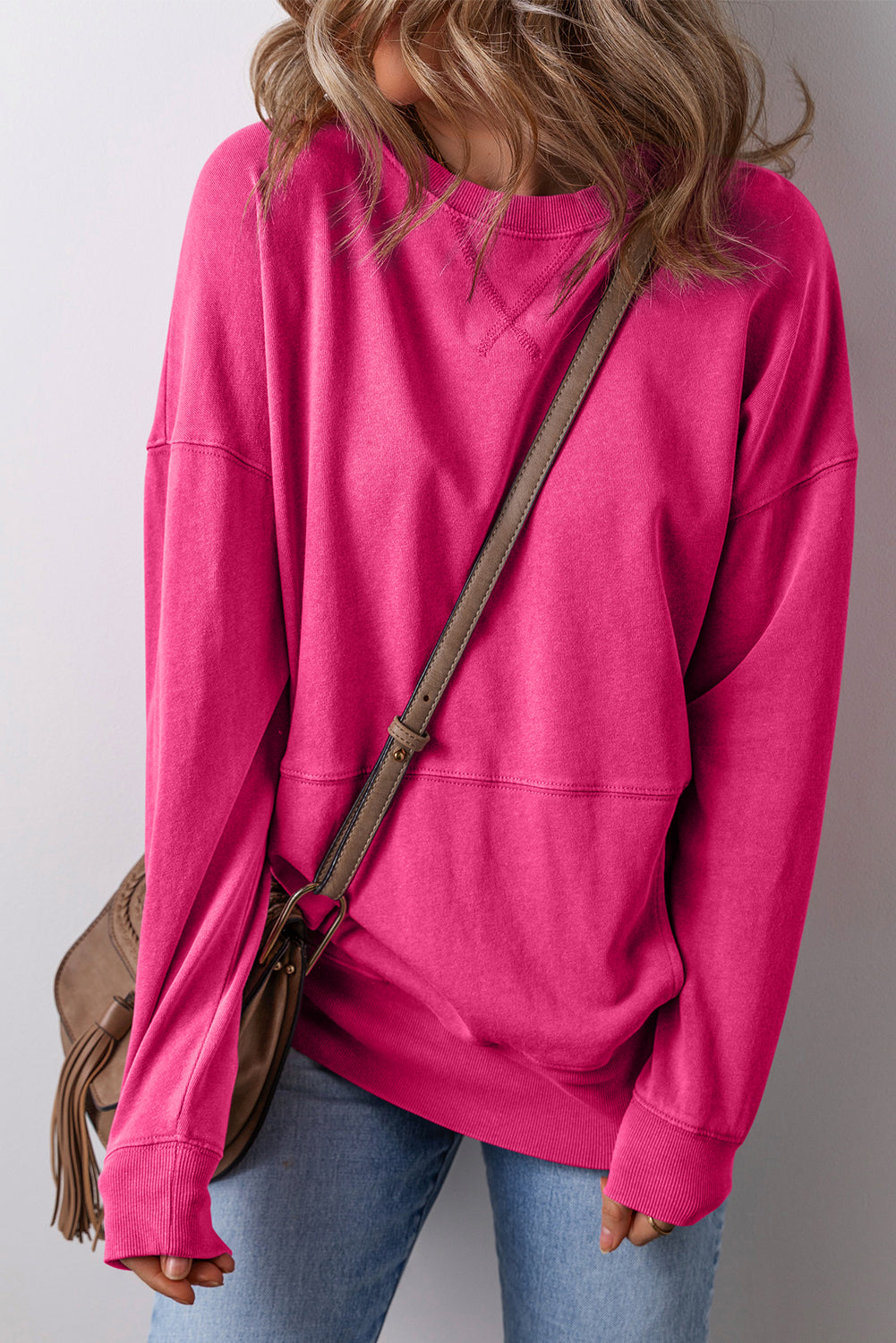 Drop Shoulder Kangaroo Pocket Sweatshirt