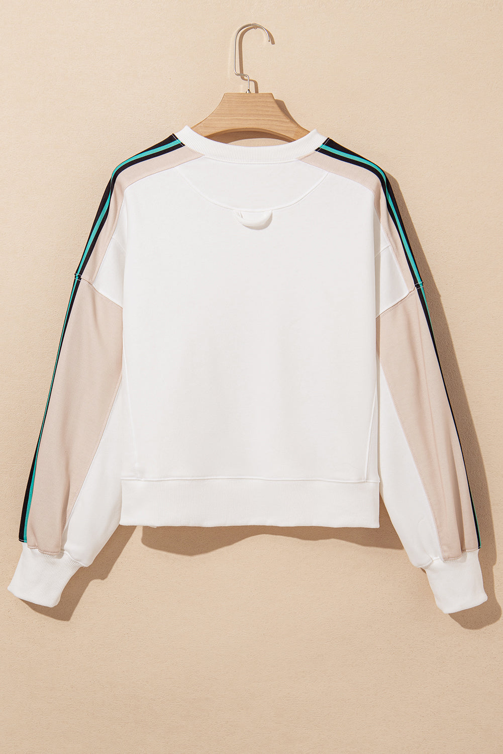 Stripe Colorblock Reverse Seam Sweatshirt