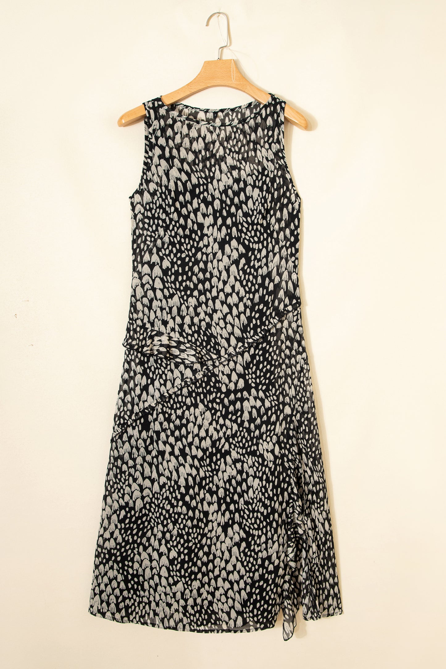 Abstract Dotted Sleeveless Maxi Dress