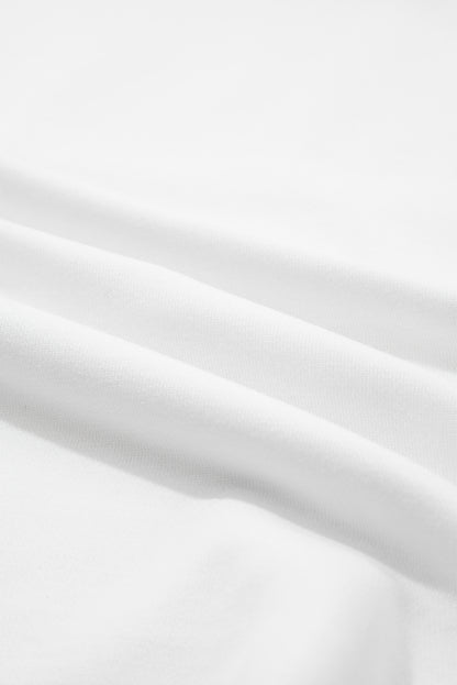 Plus Size Solid Raw Seam Top and Drawstring Pants Set