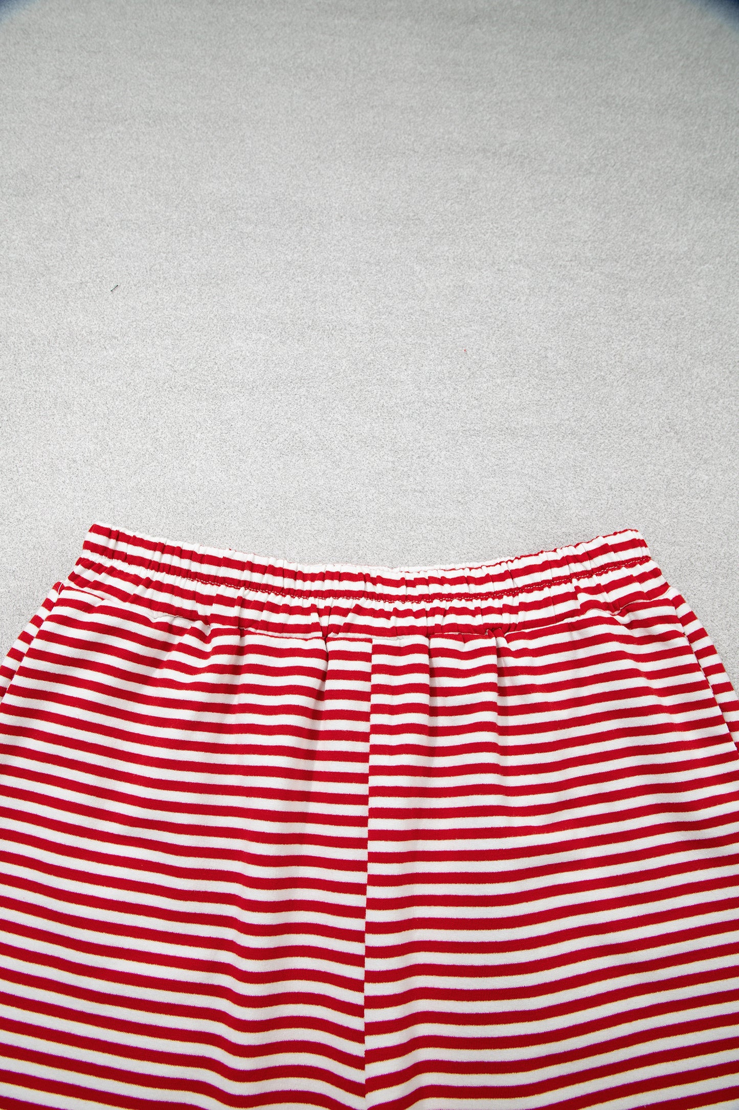 Stripe Oversized Mock Neck Sweatshirt & Shorts Set