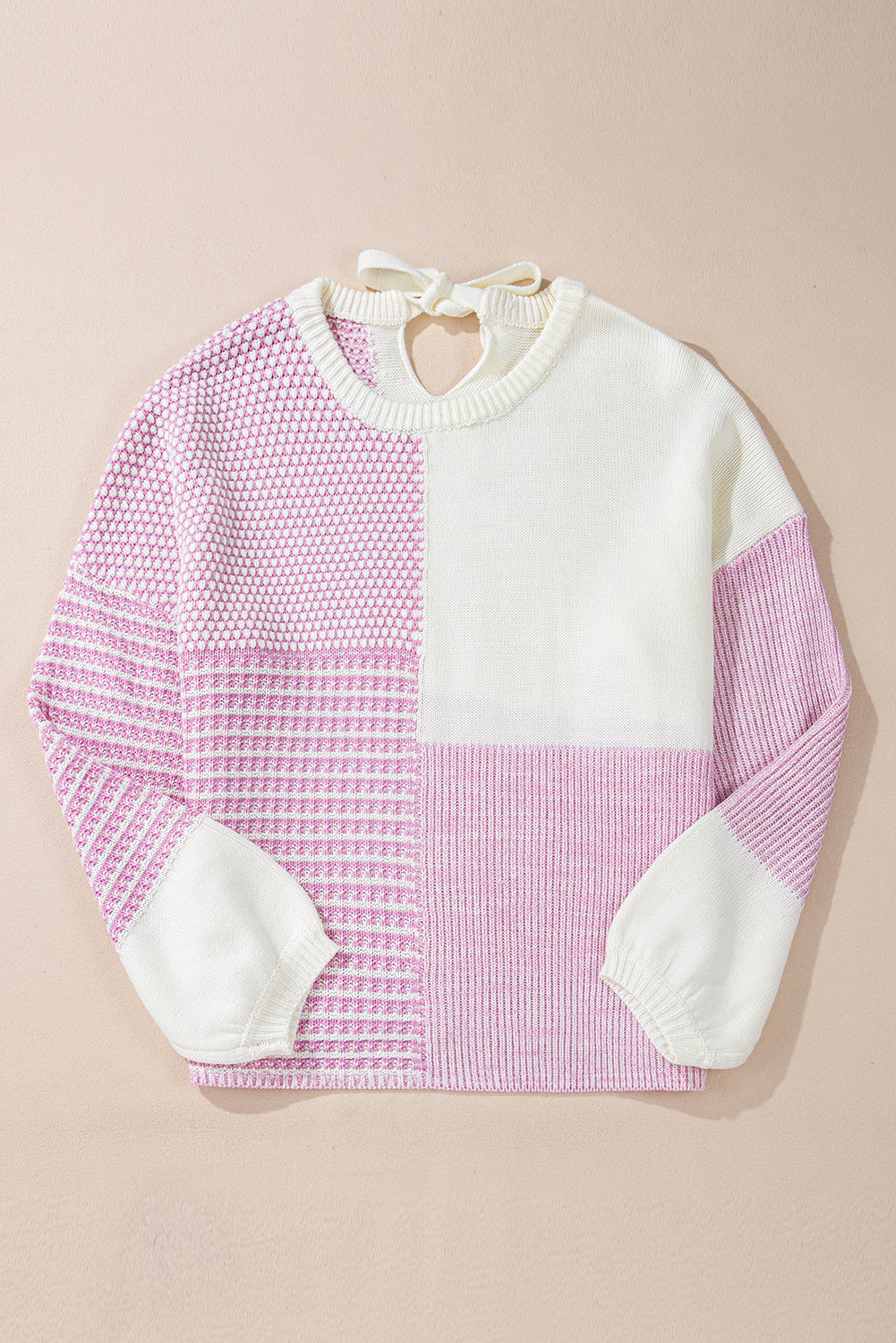 Colorblock Tie Back Sweater