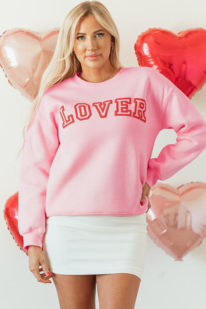 Valentine LOVER Drop Shoulder Pullover Sweatshirt