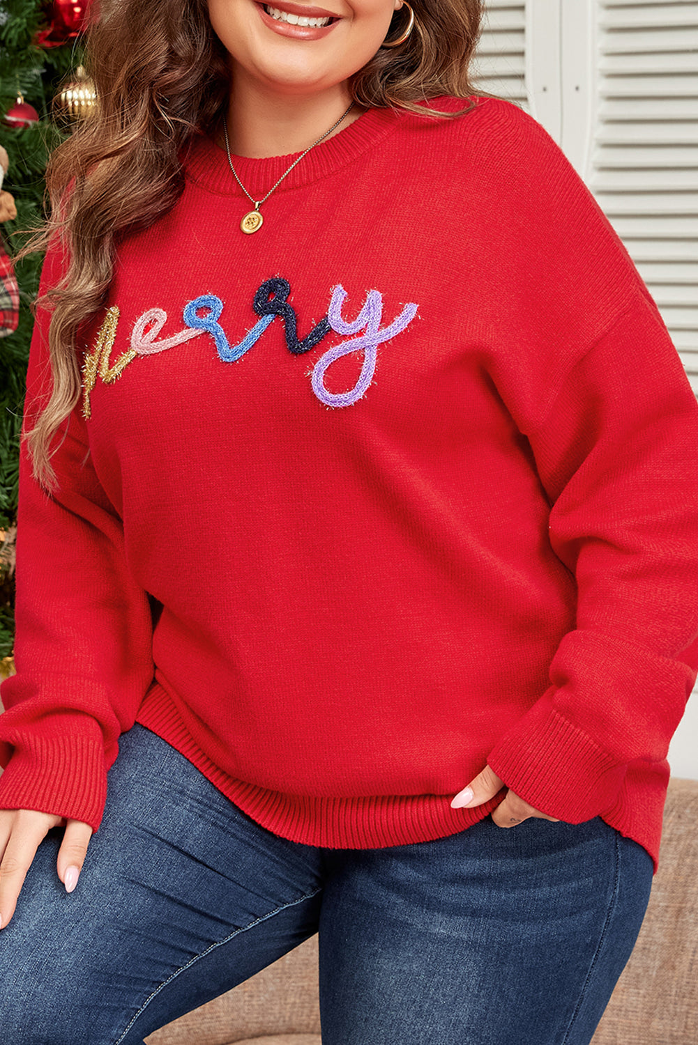 Merry Long Sleeve Sweater Plus Size