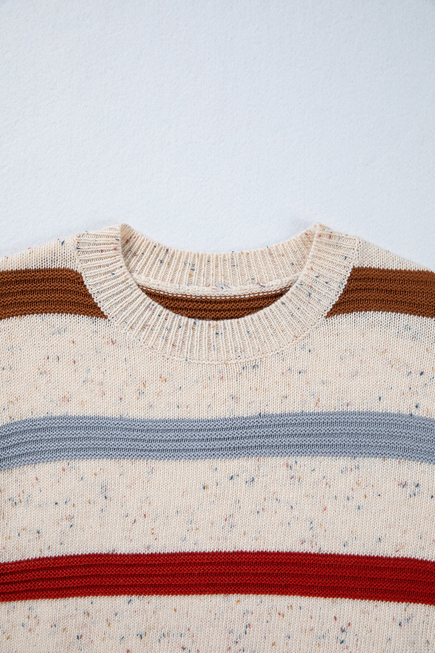 Stripe Drop Shoulder Exposed Seam Sweater