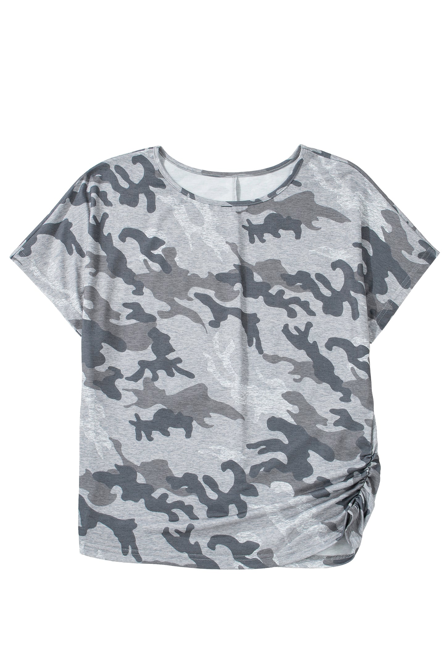 Camo Short Sleeve Round Neck T-Shirt