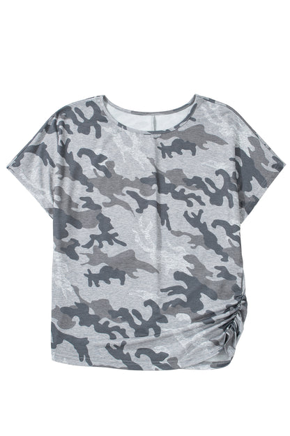 Camo Short Sleeve Round Neck T-Shirt