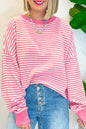 Stripe Drop Shoulder Long Sleeve Top