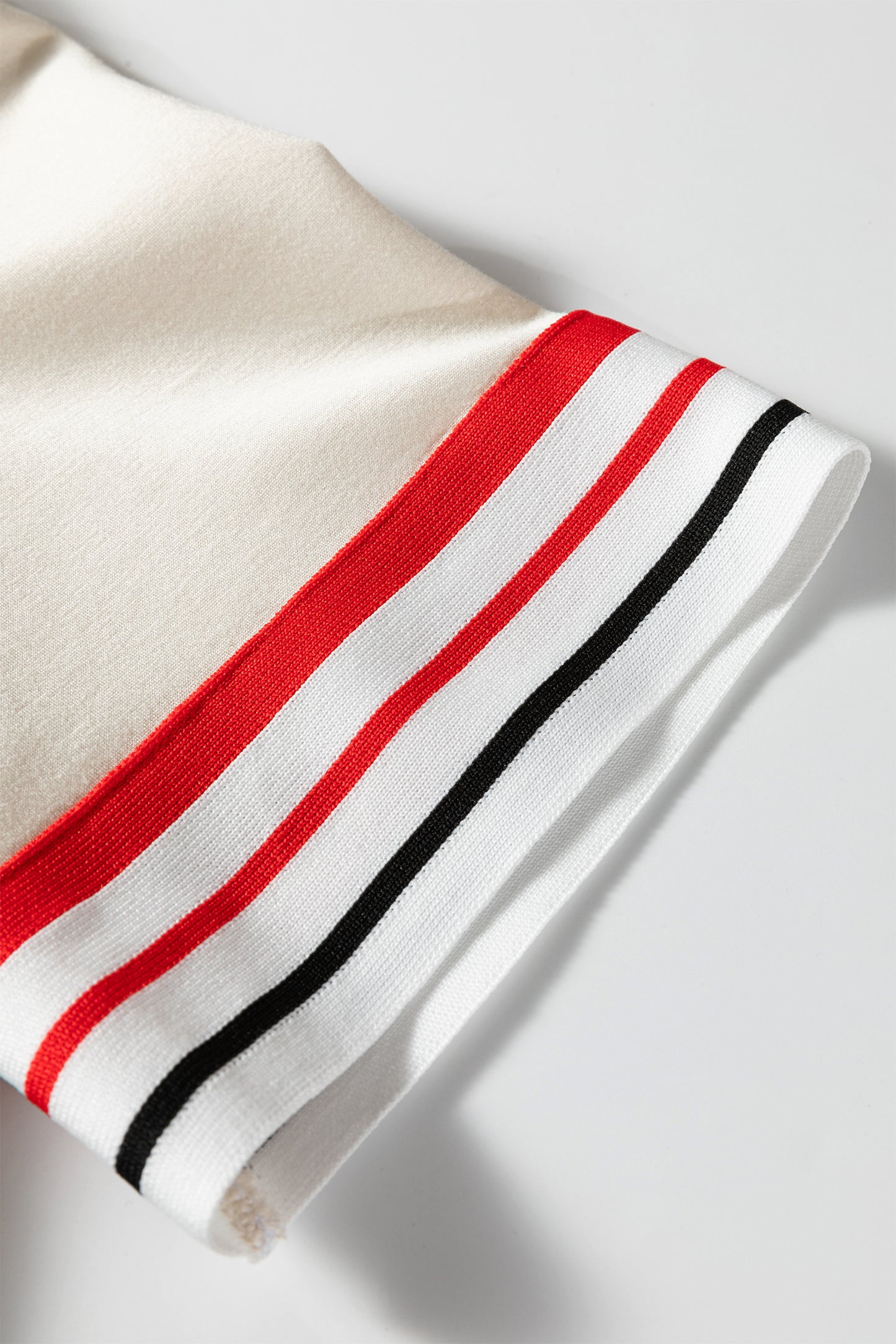 Contrast Stripe Crewneck Top & Straight Pants Set