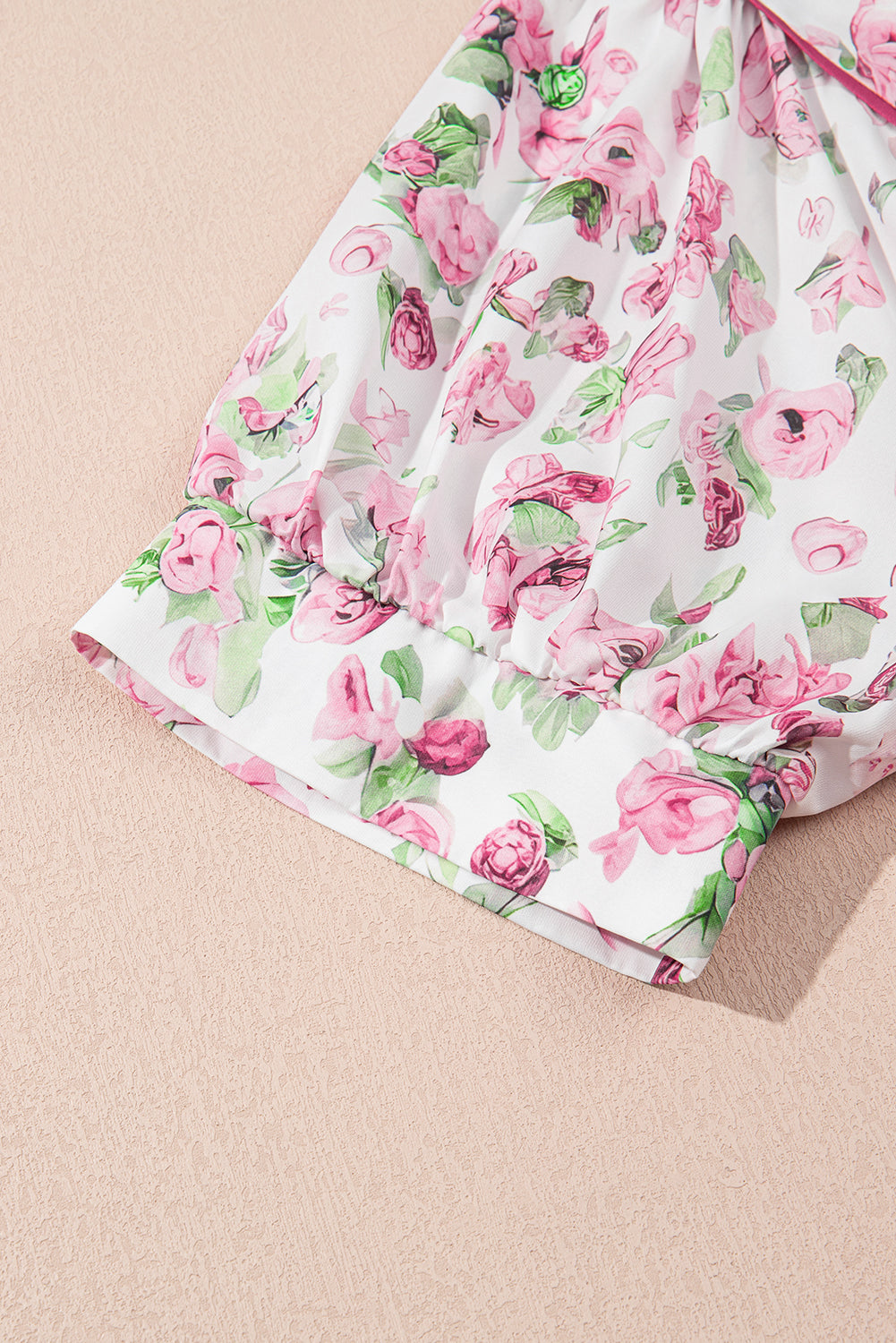 Plus Size Floral Tied V-Neck Mini Dress