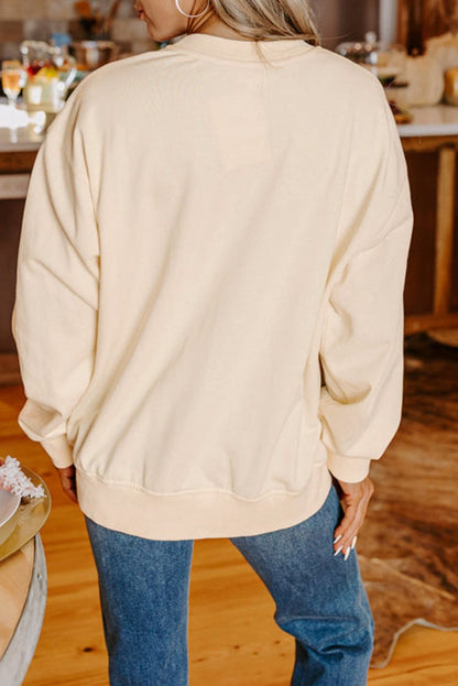 THANKS Chenille Embroidered Sweatshirt