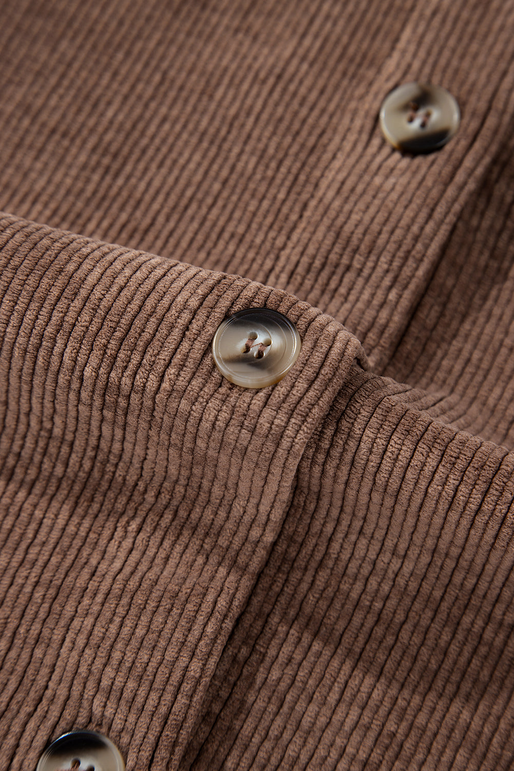 Corduroy Flap Pocket Buttoned Shacket