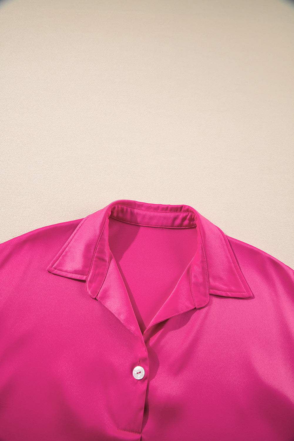 Solid Buttoned Collar T-Shirt Mini Dress