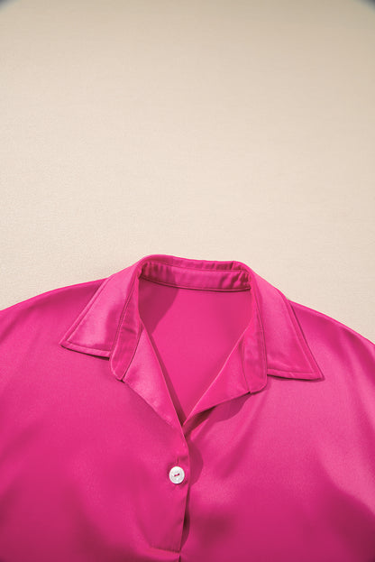 Solid Buttoned Collar T-Shirt Mini Dress