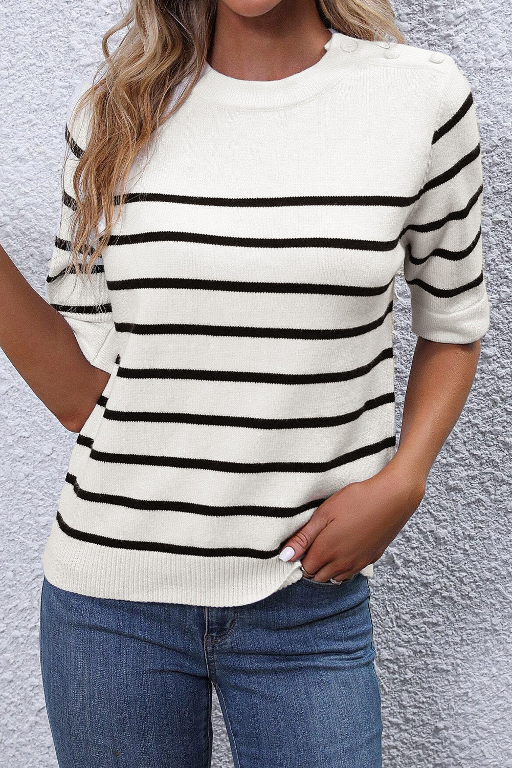 Stripe Short Sleeve Crewneck Tee