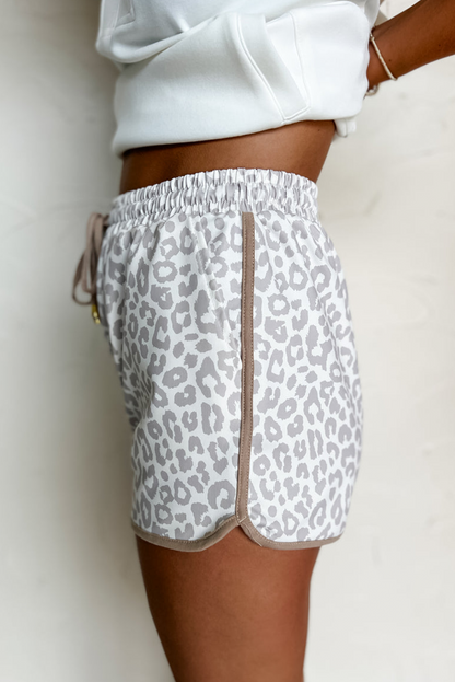 Leopard Contrast Trim Shorts