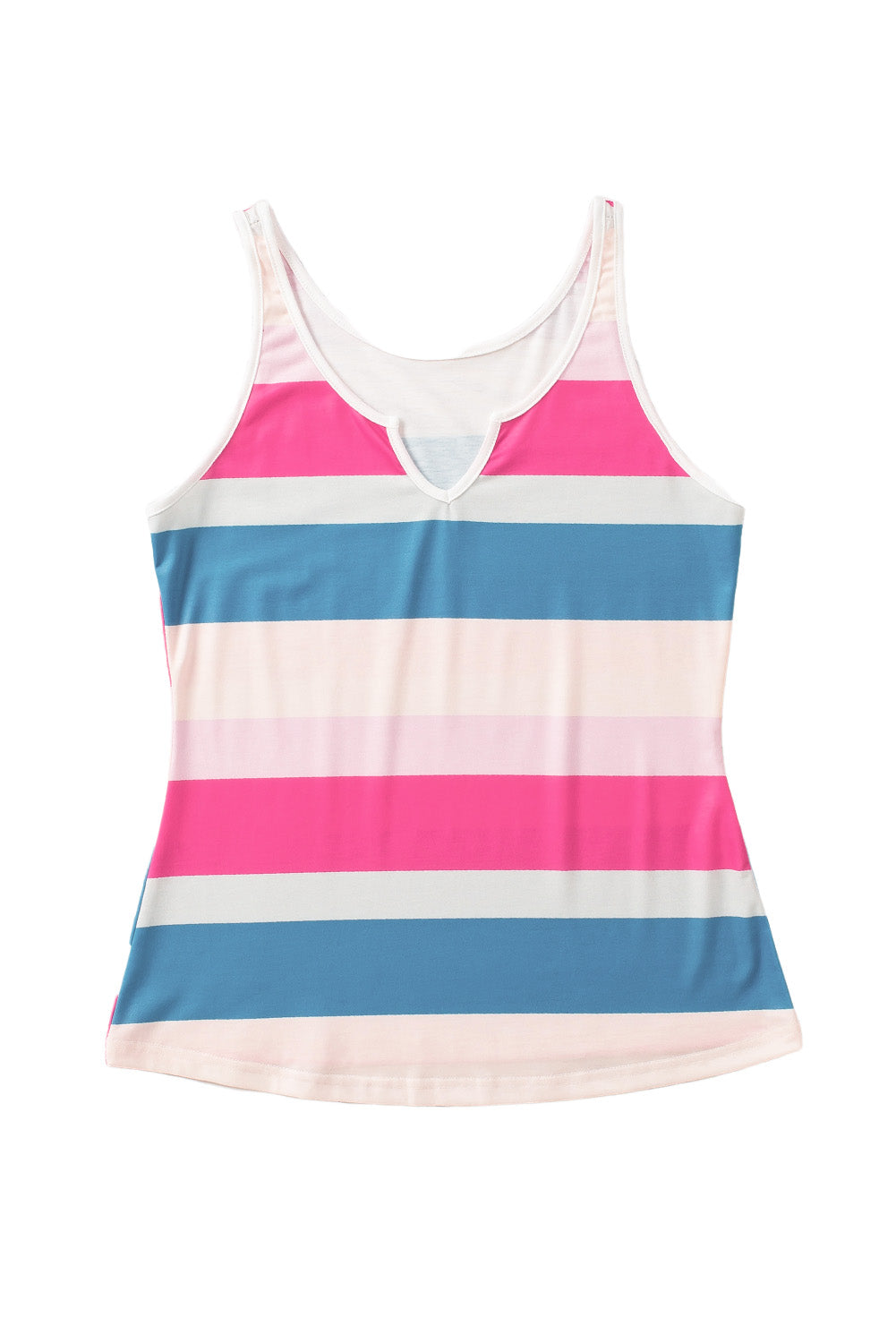 Stripe Notched Neck Tank Top