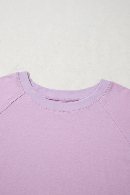 Plus Size Floral Patch Colorblock Long Sleeve Top