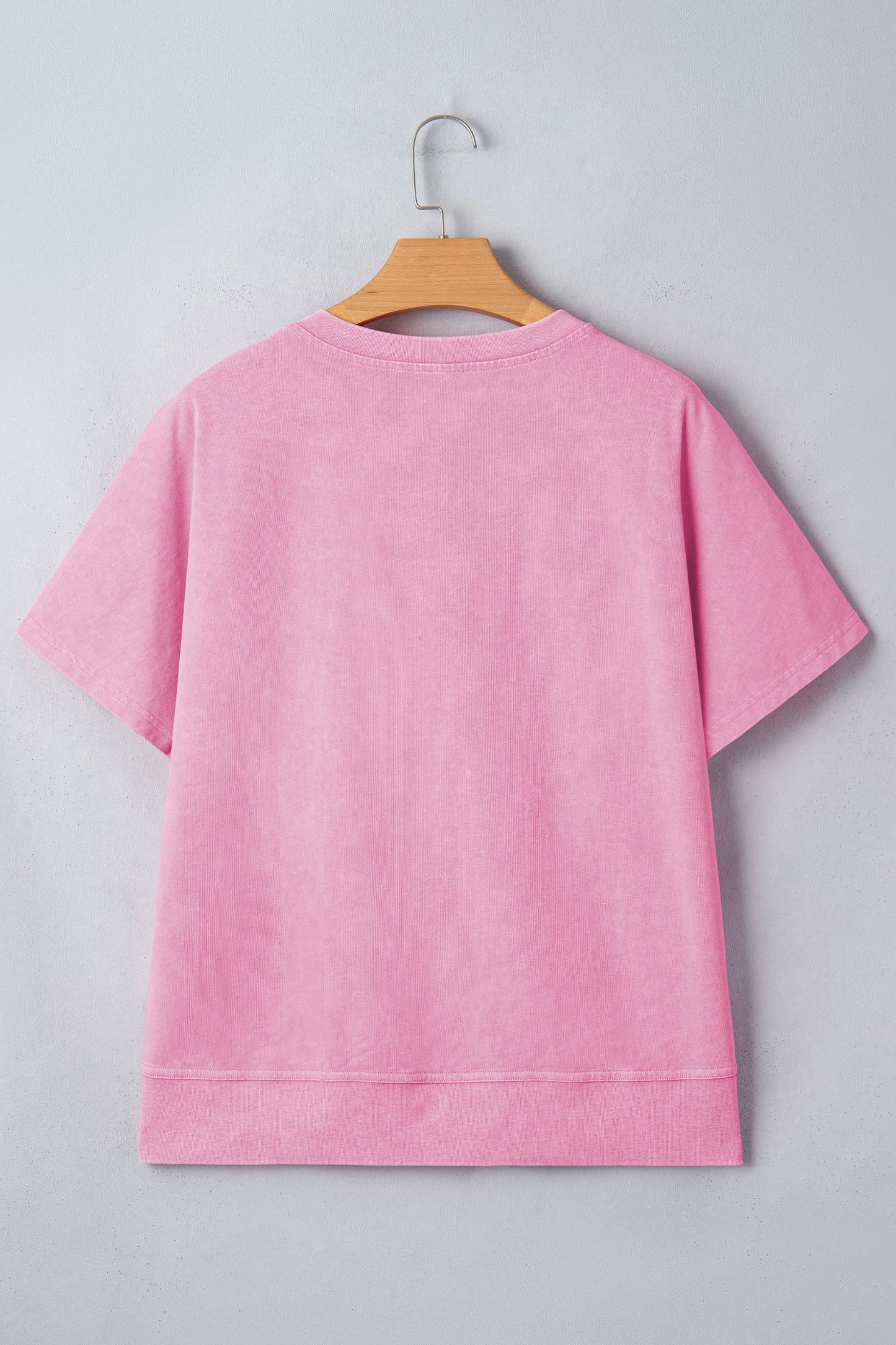 Solid Lace Patchwork Raglan Sleeve Notched Neck Tee