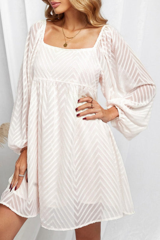 Square Neck Puff Sleeve Dress