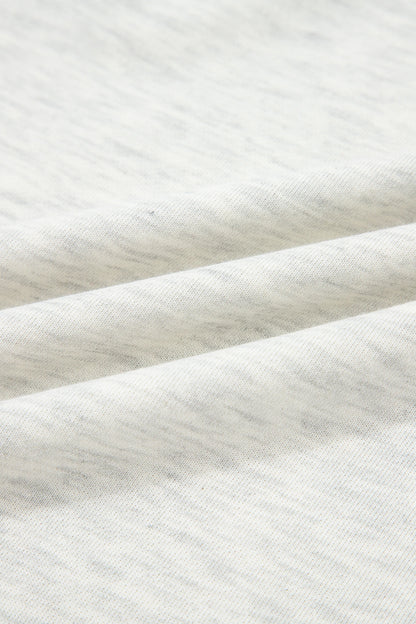 Plus Size Denim Patchwork Cuff Sleeve Polo Tee