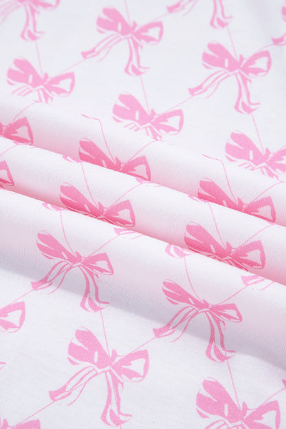 Bow Tie Shirt and Pants Pajama Set