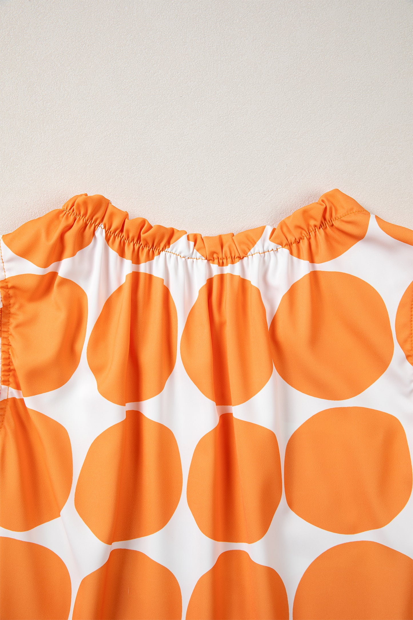 Polka Dot Frilled Round Neck Tank Top