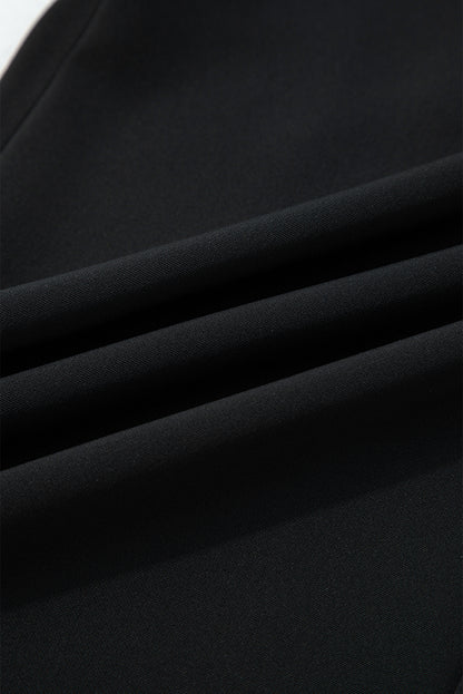 Solid Pleated Pull-On Straight Leg Pants