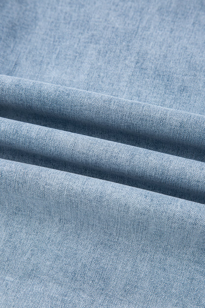 Denim Bow Side Straight Leg Jeans