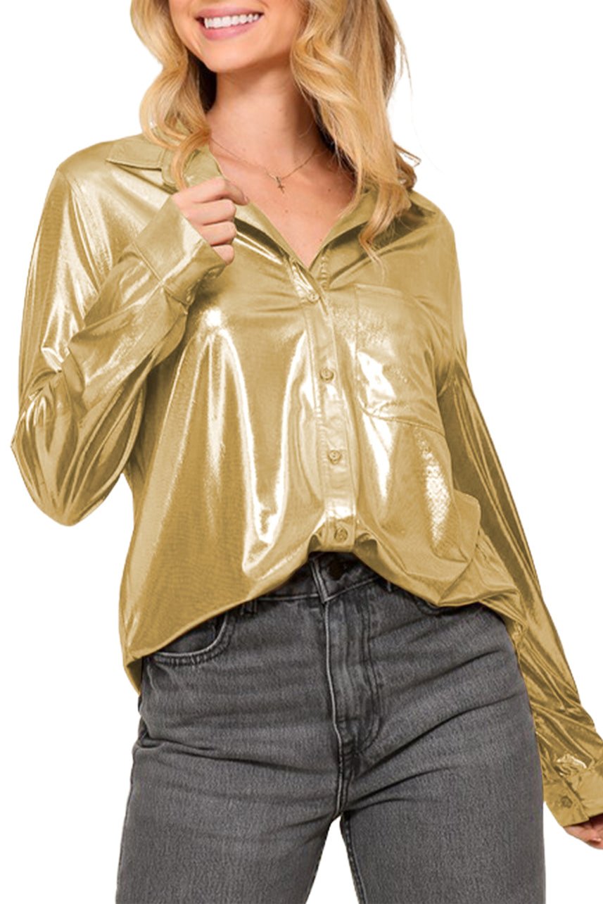 Metallic Chest Pocket Shirt