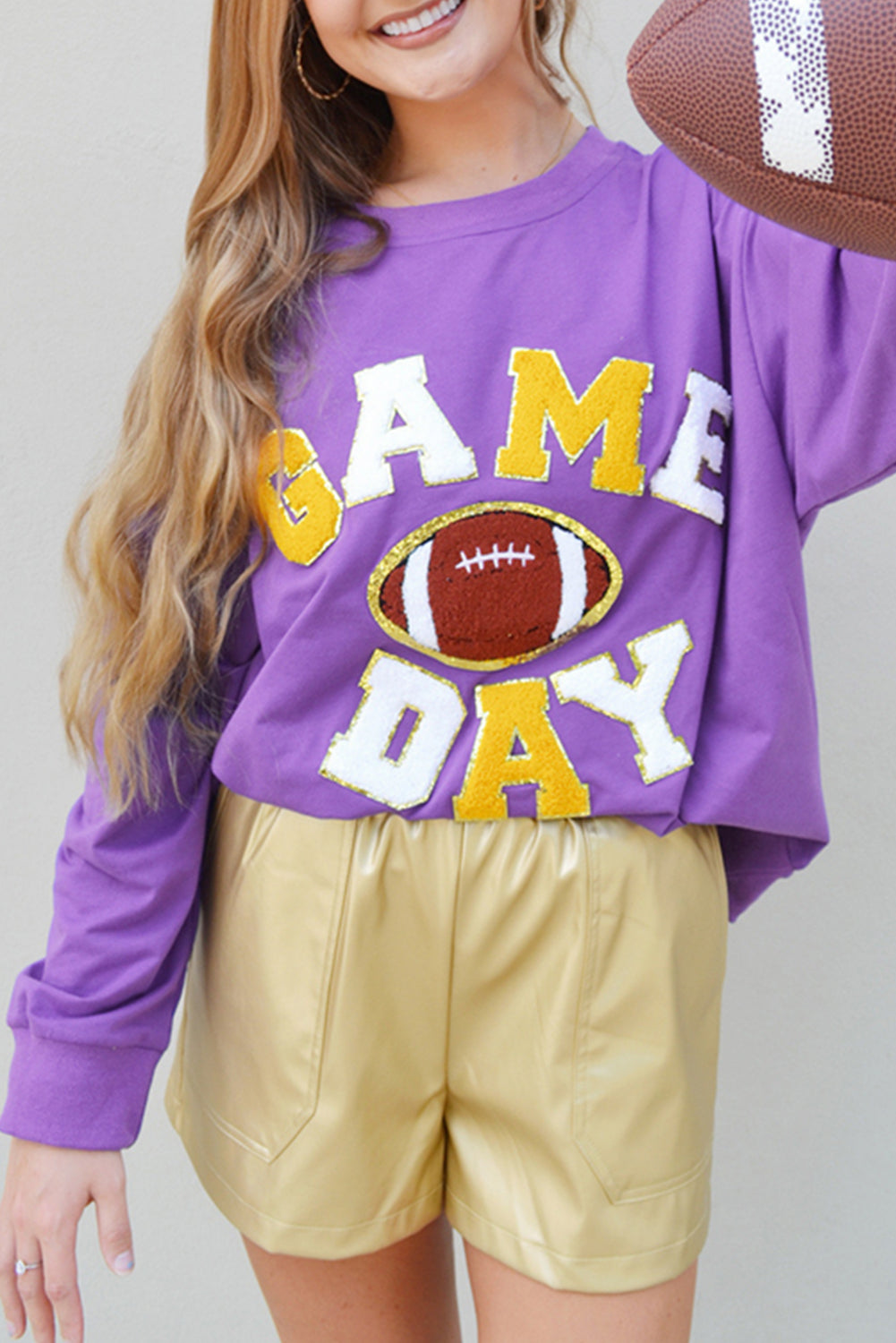 GAME DAY Chenille Embroidered Sweatshirt