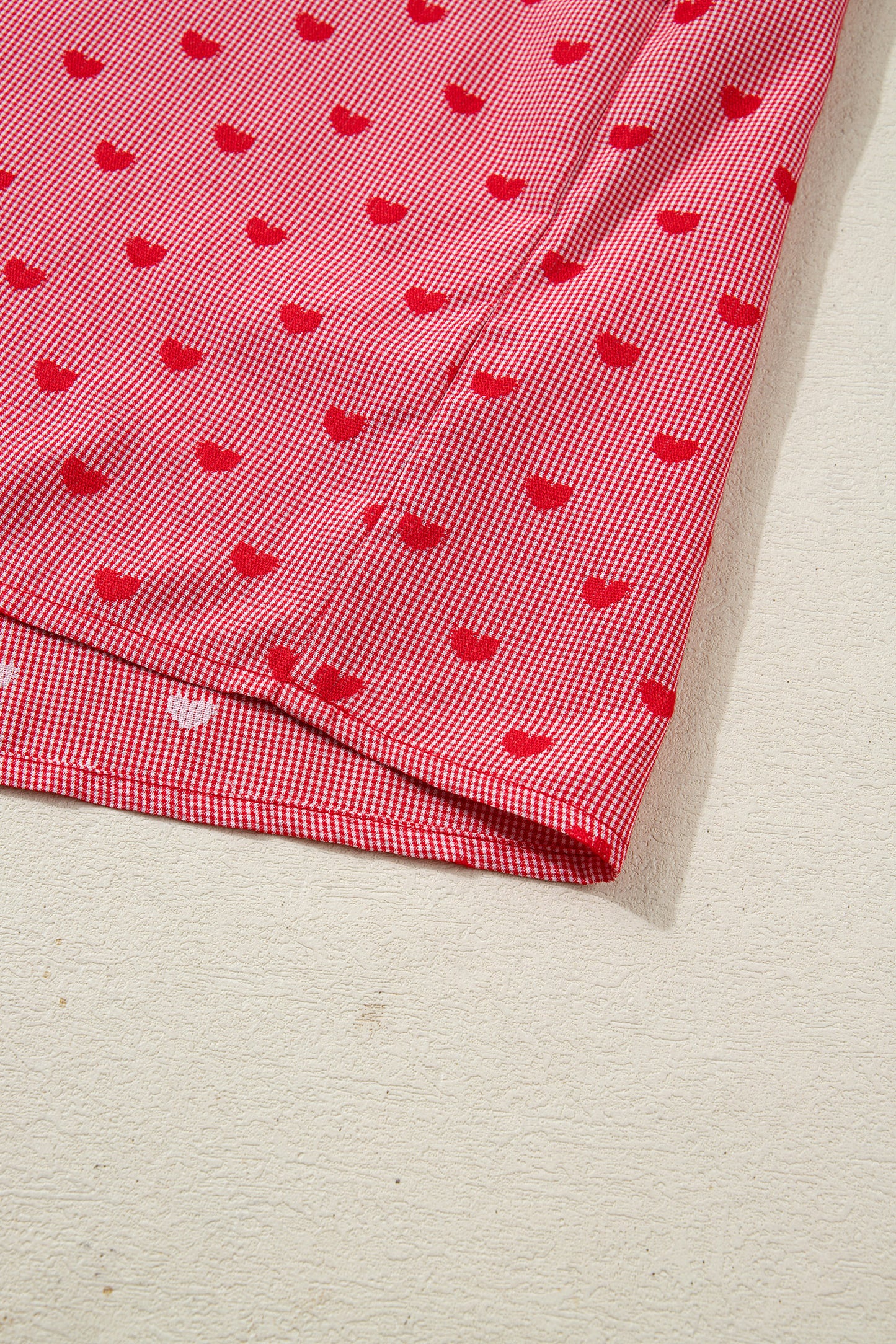 Valentine Heart Short Sleeve Buttoned Shirt