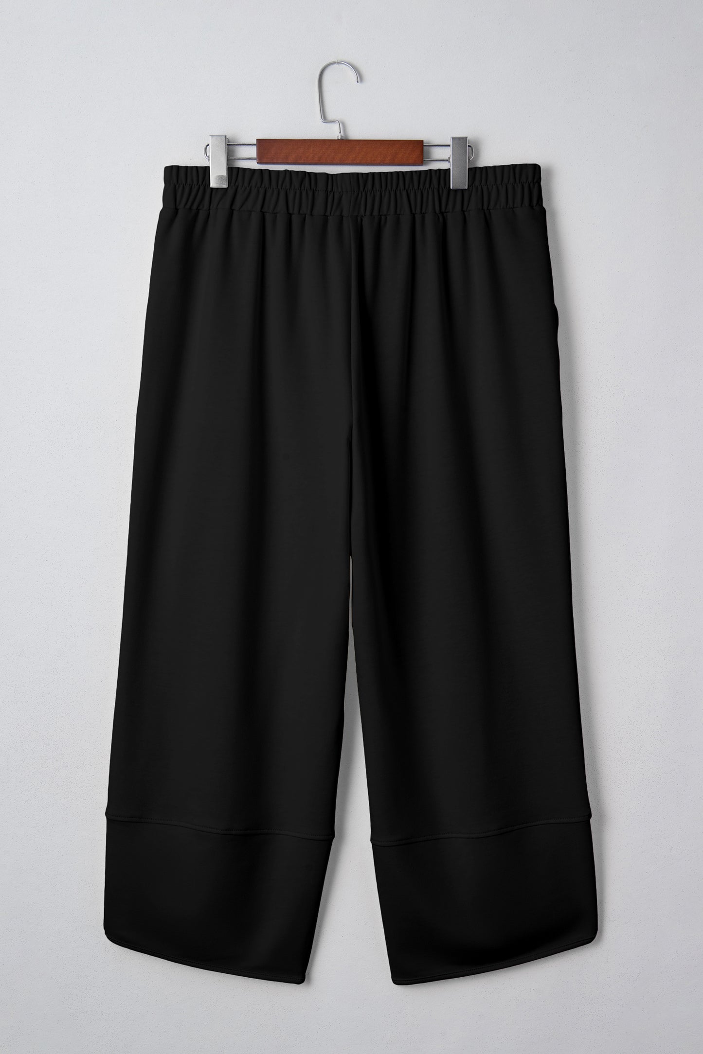 Plus Size Solid Asymmetrical Hem Capris Pants