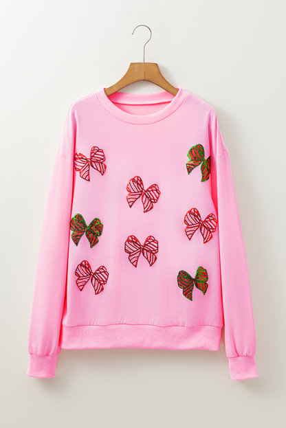 Sequin Bow Christmas Sweatshirt