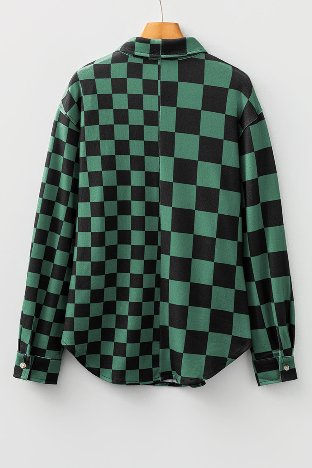 Checker Flap Pocket Button Front Shacket
