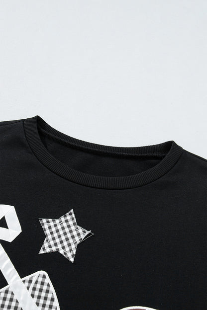 Game Day Gingham Patch Embroidered Sweatshirt