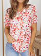 NEW! Floral Ruffle Bubble Sleeve Blouse