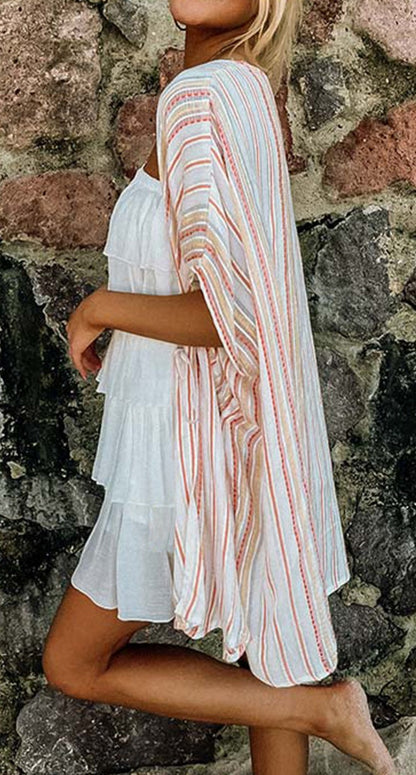 Stripe Cover-Up Kimono