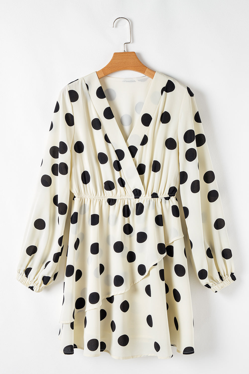 Dotted Puff Sleeve Mini Dress