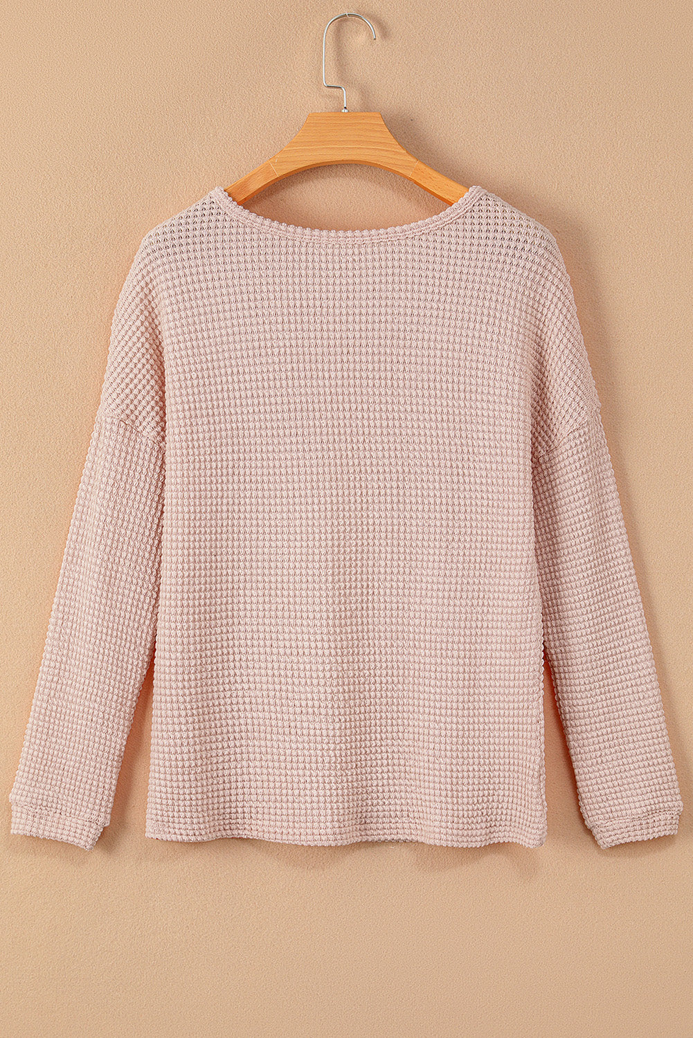 Waffle Knit Long Sleeve Top