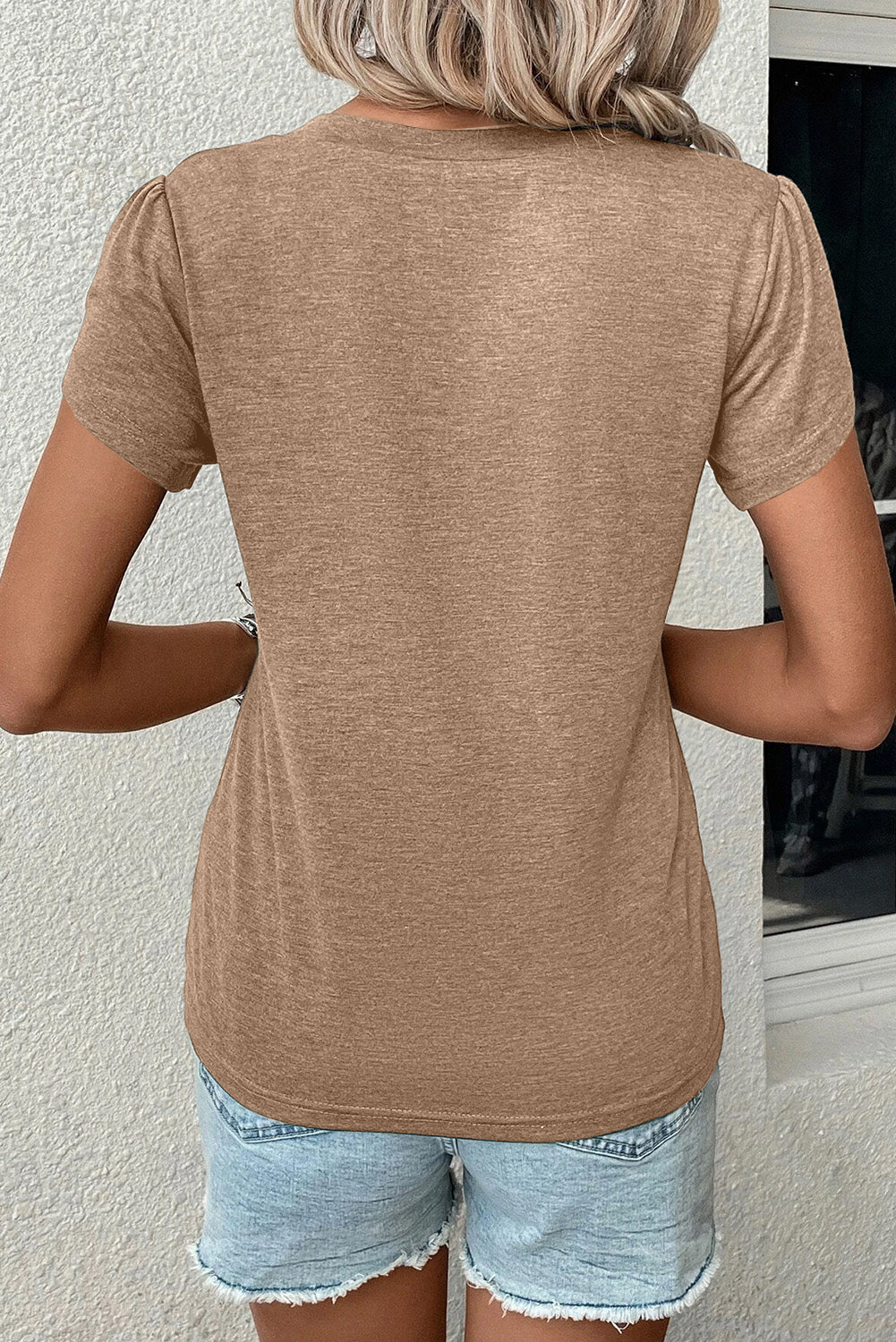 Petal Sleeve V-Neck T-Shirt