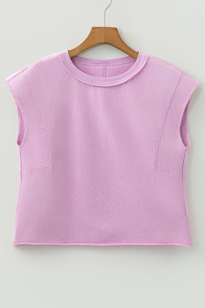 Solid Mineral Wash Boxy Tank Top