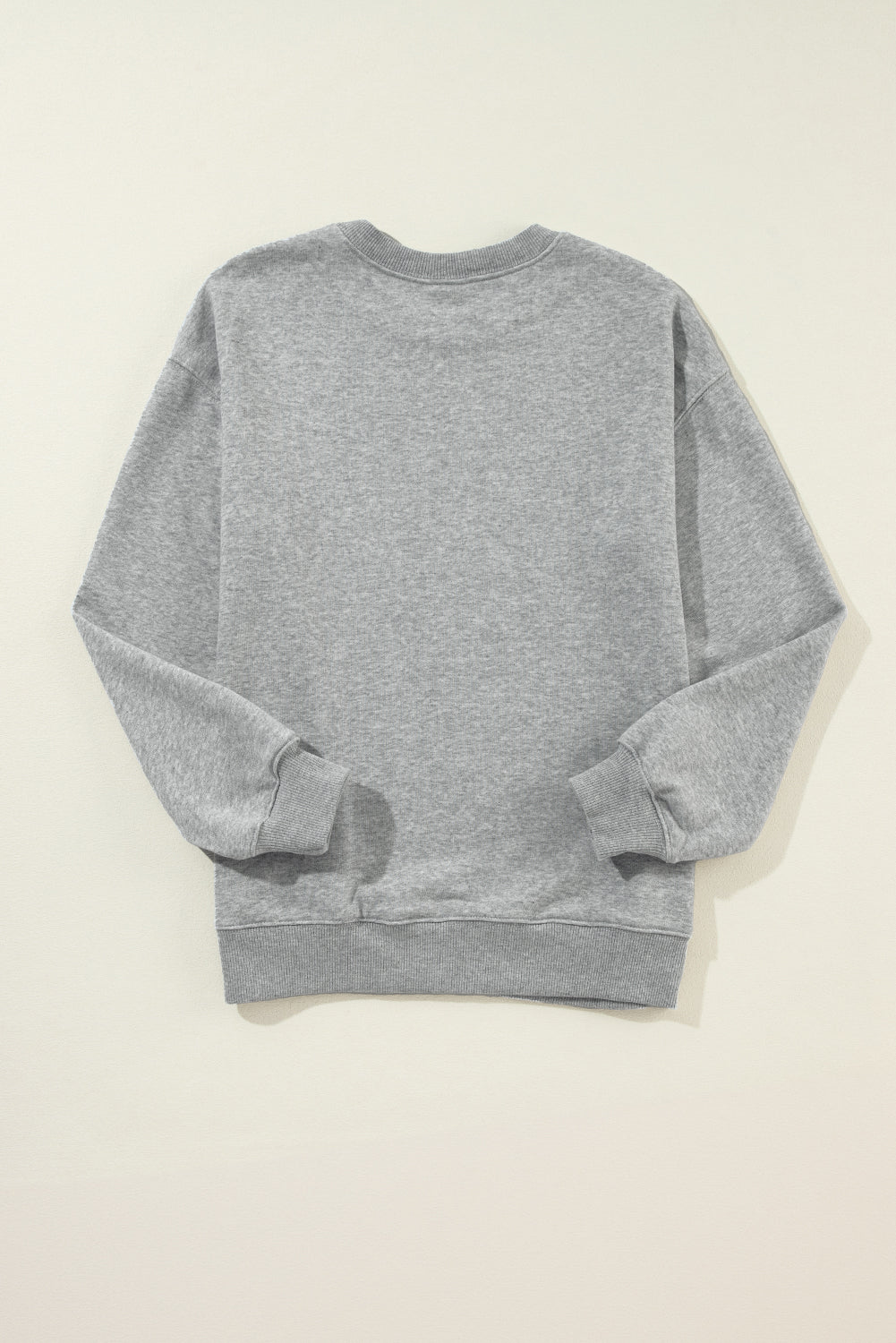 Solid Drop Shoulder Crewneck Pullover Sweatshirt
