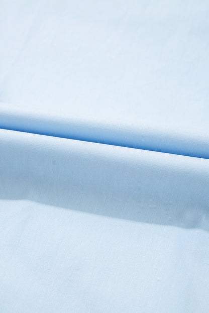 Colorblock Contrast Stripe V-Neck Puff Sleeve Mini Dress