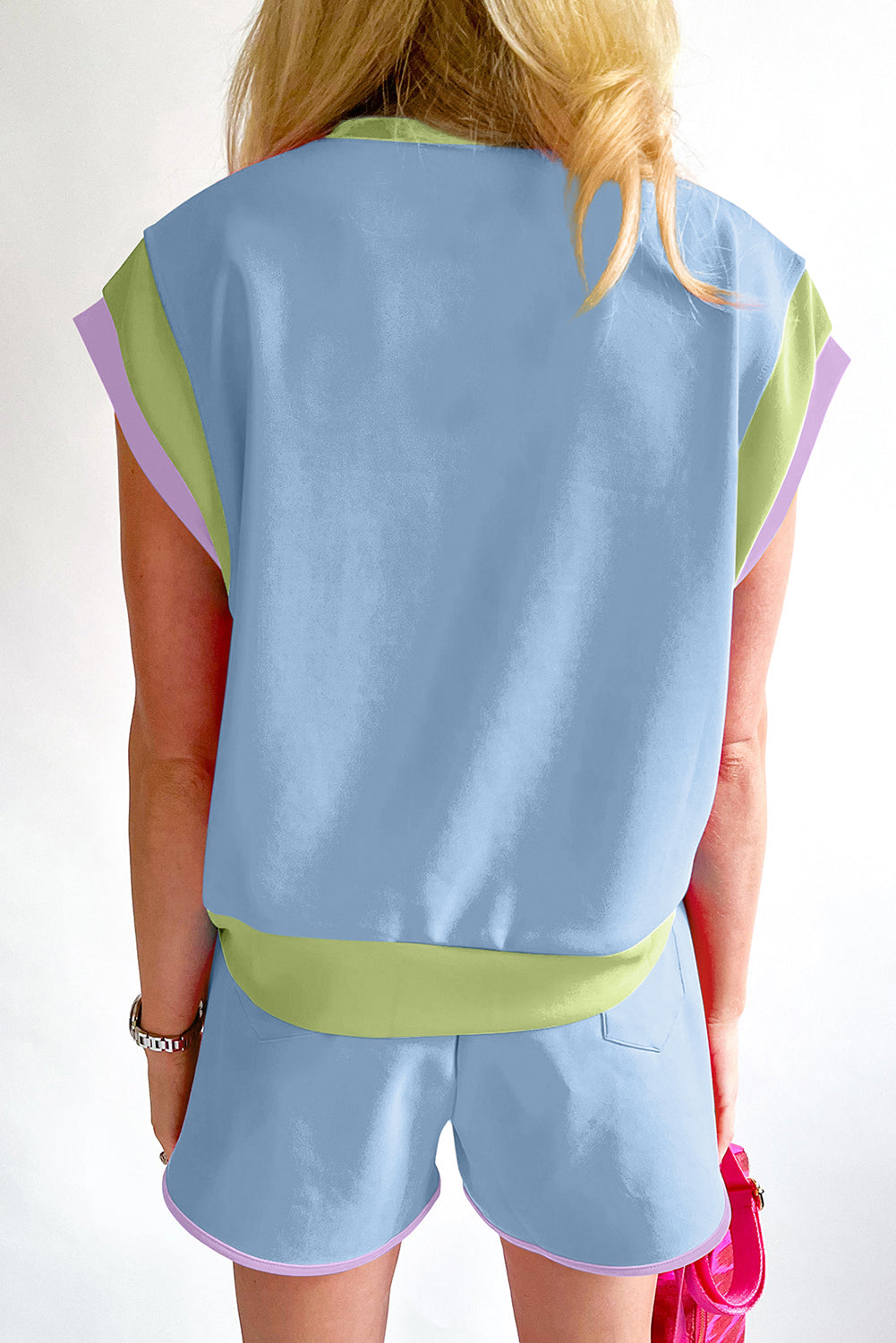 Colorblock Tee and Shorts Set