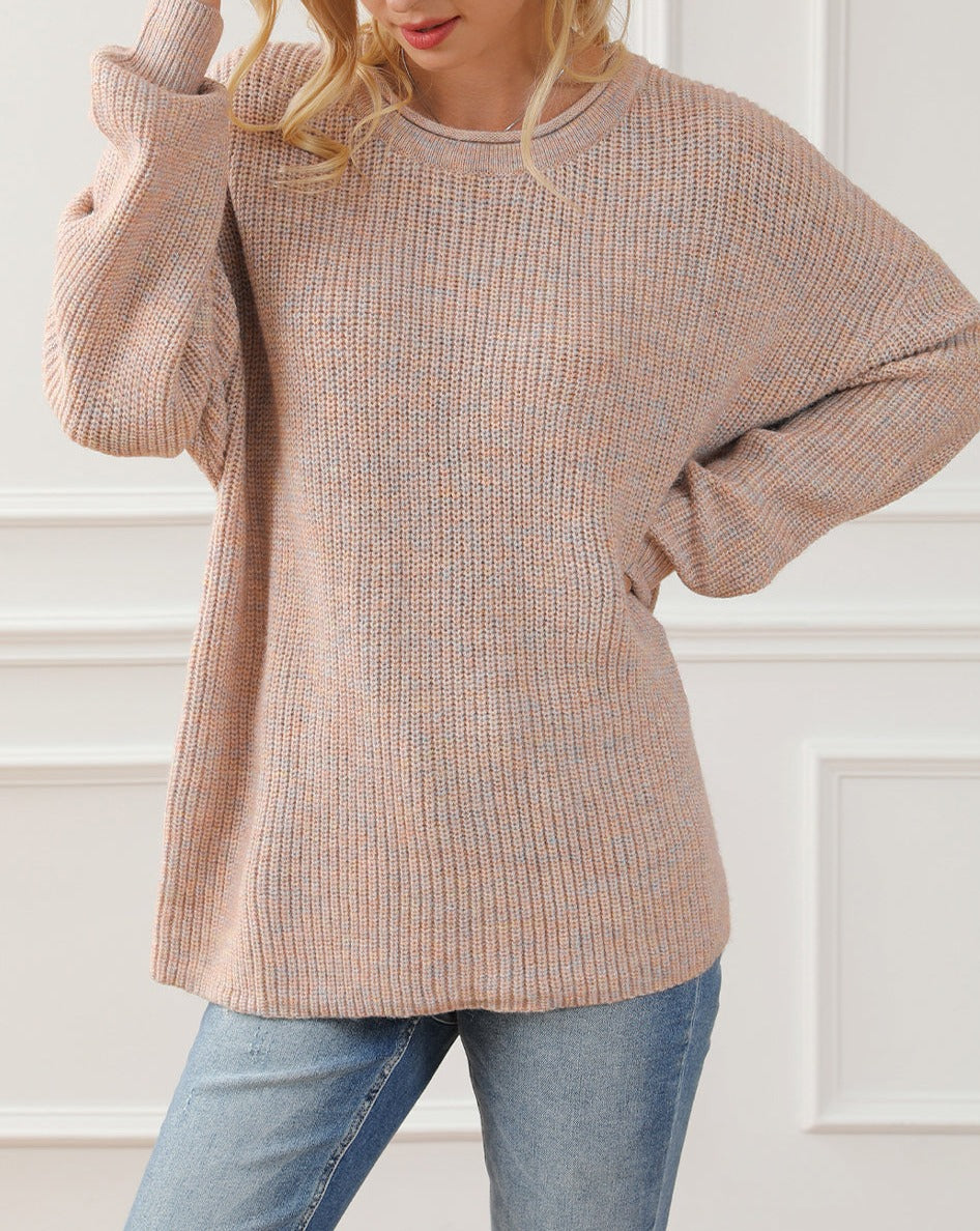 Rolled Edge Drop Shoulder Sweater