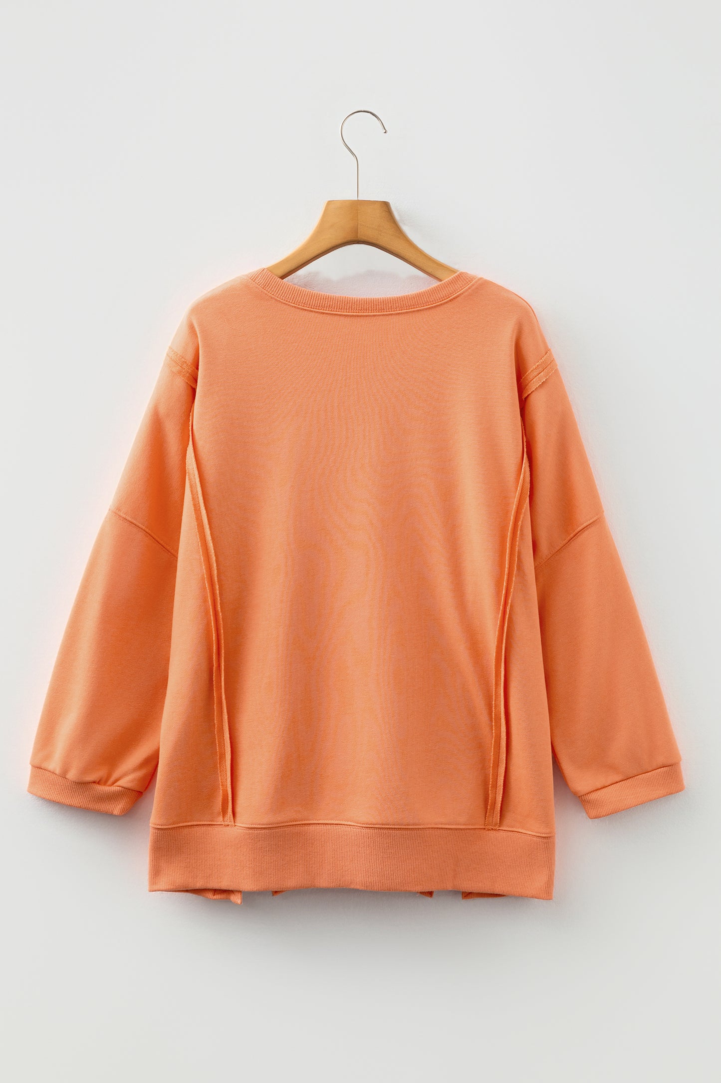 Floral Bow Tie Patch Reverse Seam Sweatshirt