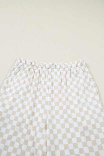 Checker Short Sleeve Tee & Pants Lounge Set