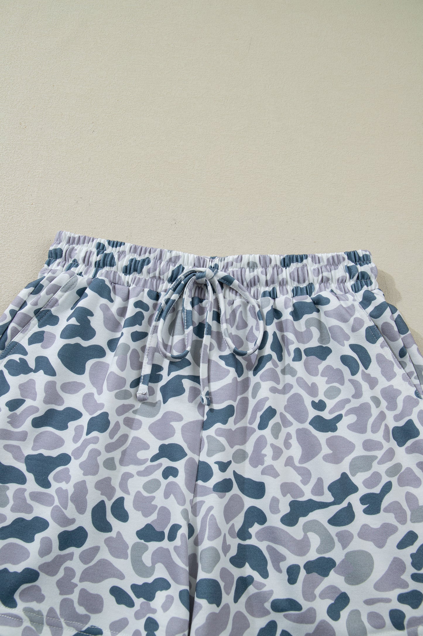 Abstract Camo Polo Collar T-Shirt & Shorts Set